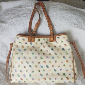 Dooney and Bourke large vintage DB print tote